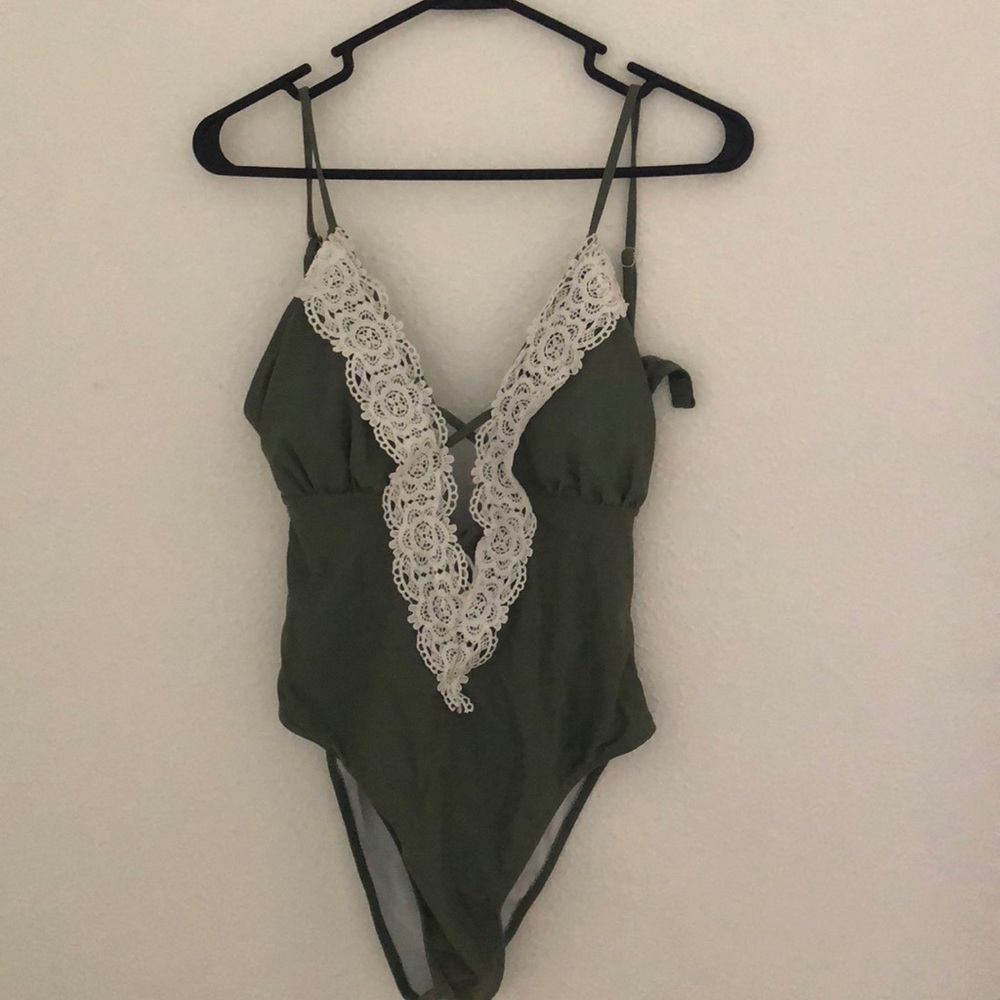 Hunter green one piece swimsuit